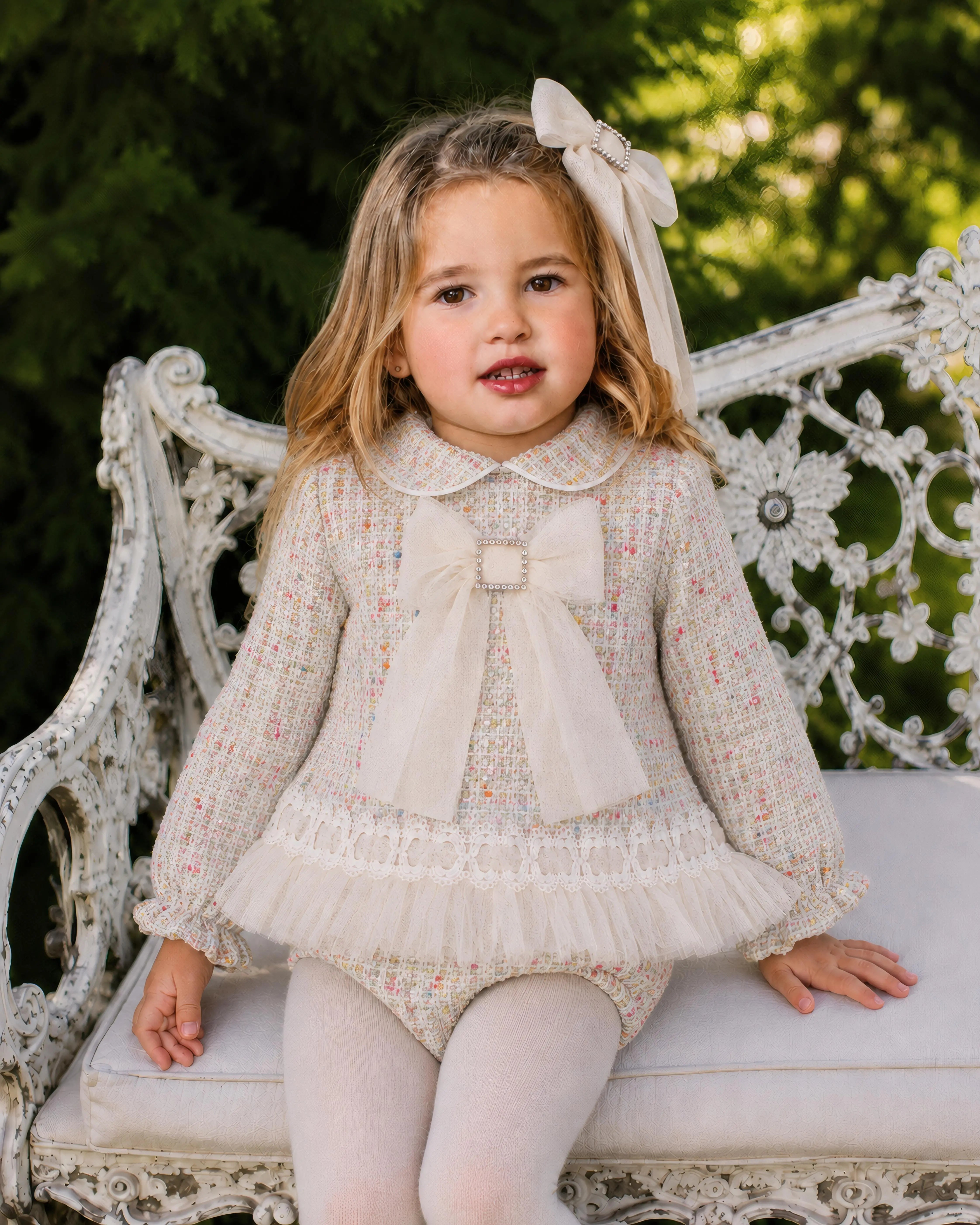 AW26 Naxos Baby Girls Multi Tweed Dress & Knickers Naxos