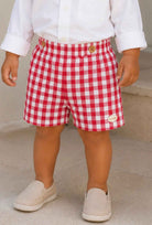 SS26 Babine boys Red Check shorts