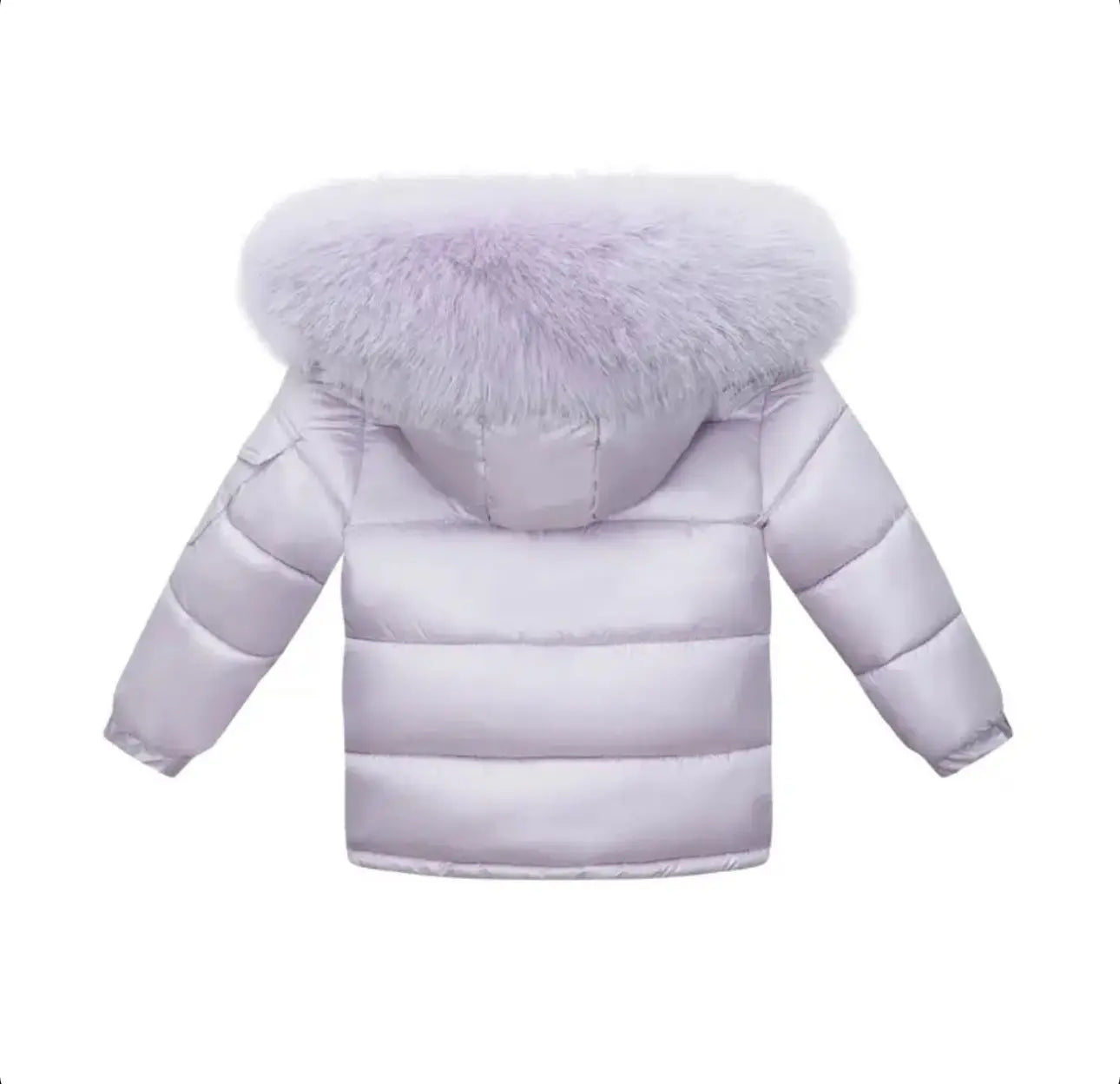 Lilac Fur Hood Unisex Coat Dainty Delilah