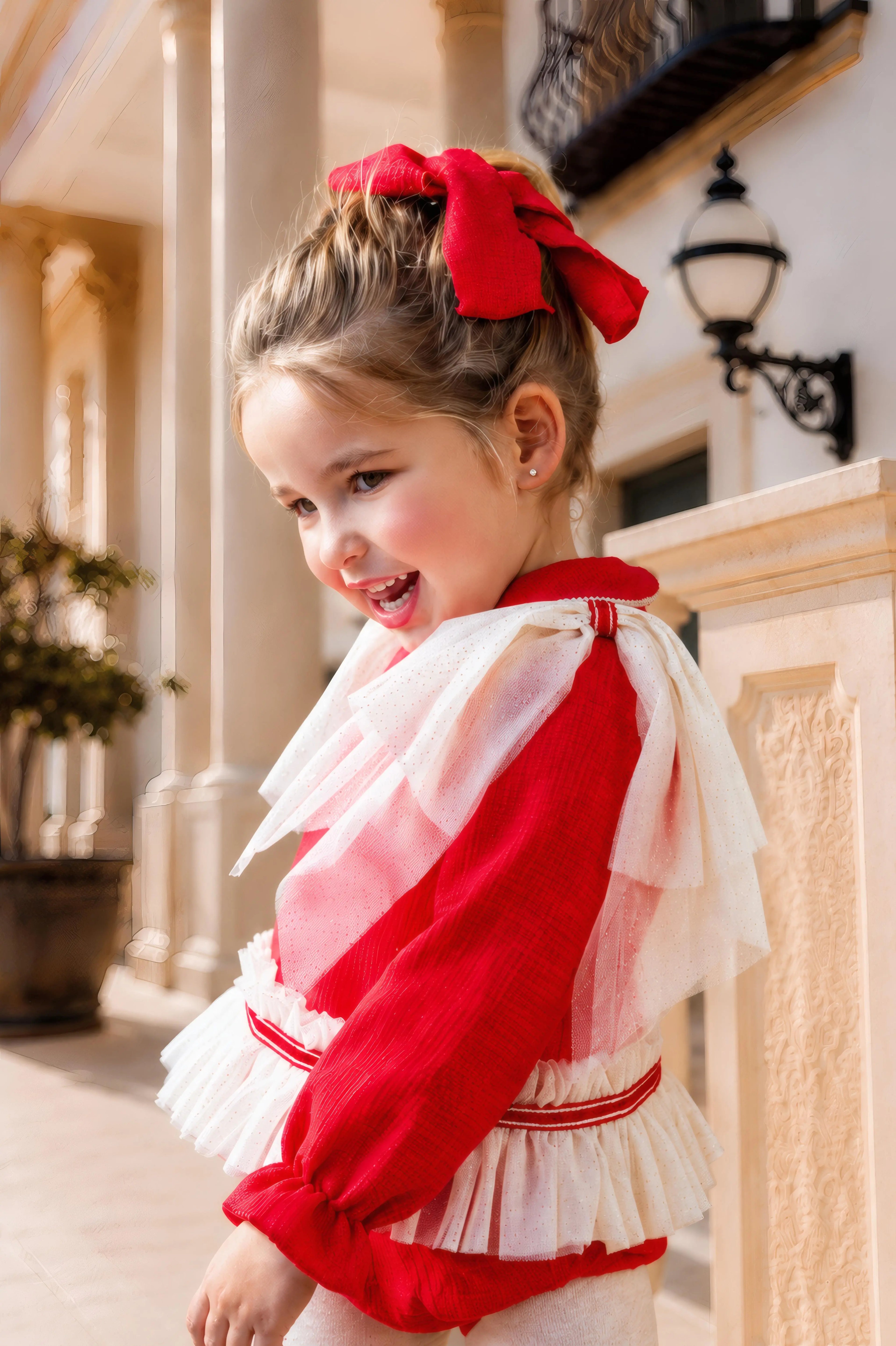 AW26 Naxos Baby Girls Red Christmas Dress & Knickers Naxos