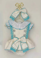 SS26 Naxos Baby Girls Cream Diamonte H Bar Romper Naxos