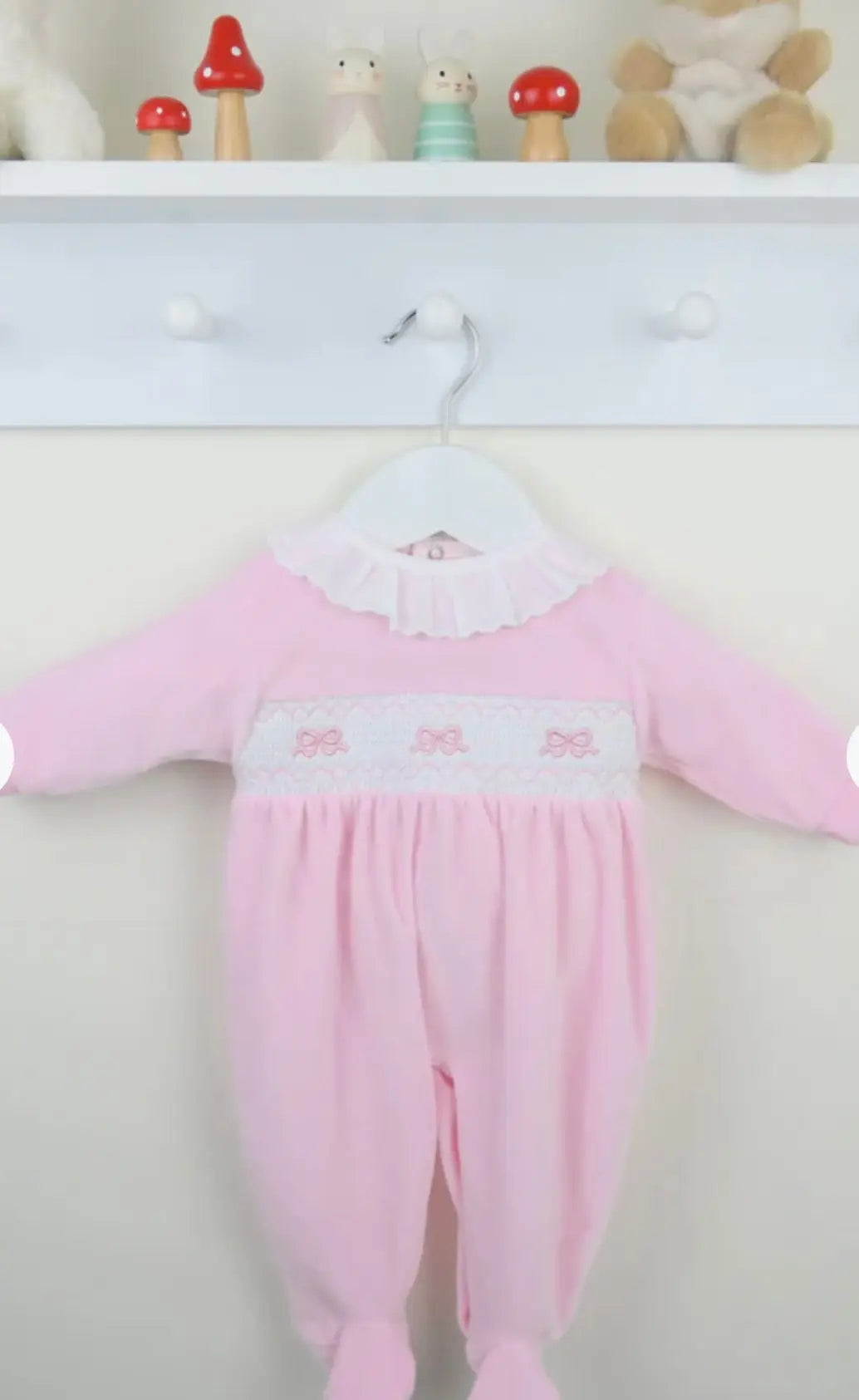 Pex Baby Spanish Pink Bow Smock Babygrow Pex Baby