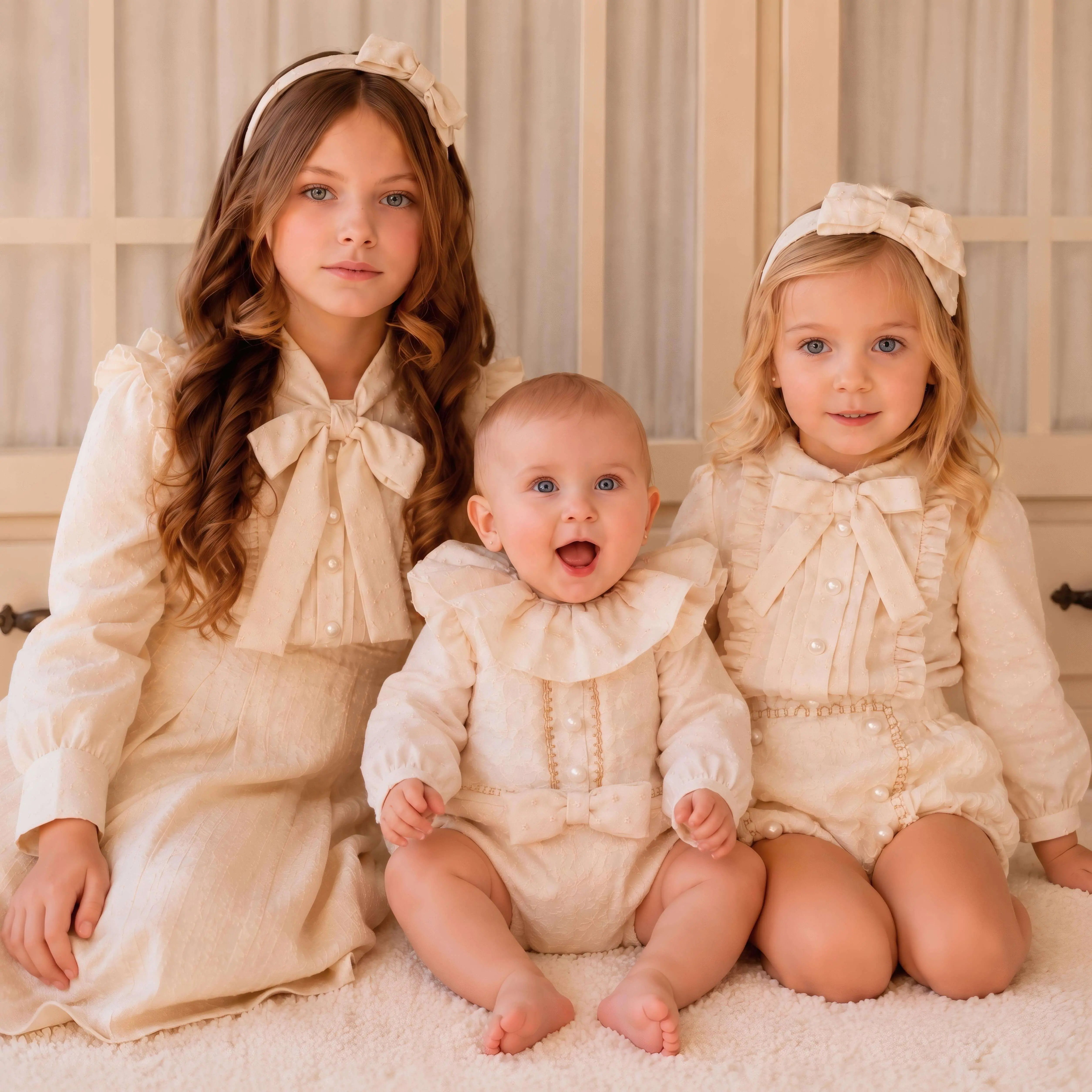 AW26 Rochy Girls Ivory Pearl Detail Jam Pant Set Rochy