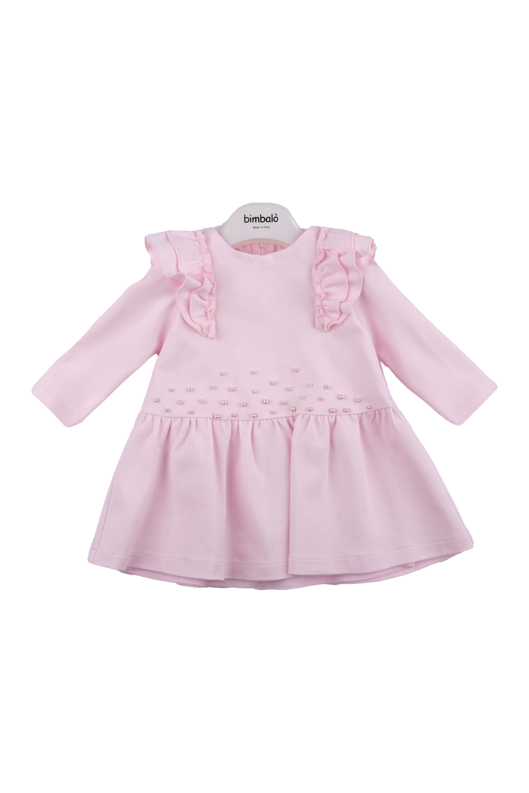 AW24 Bimbalo Girls Baby Pink Pearl Dress Bimbalo