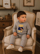 AW26 Dainty Delilah Baby Boys Grey Knitted Bear Tracksuit Dainty Delilah