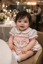 SS26 Baby Girls Pink Pique Shirt & Romper Dainty Delilah