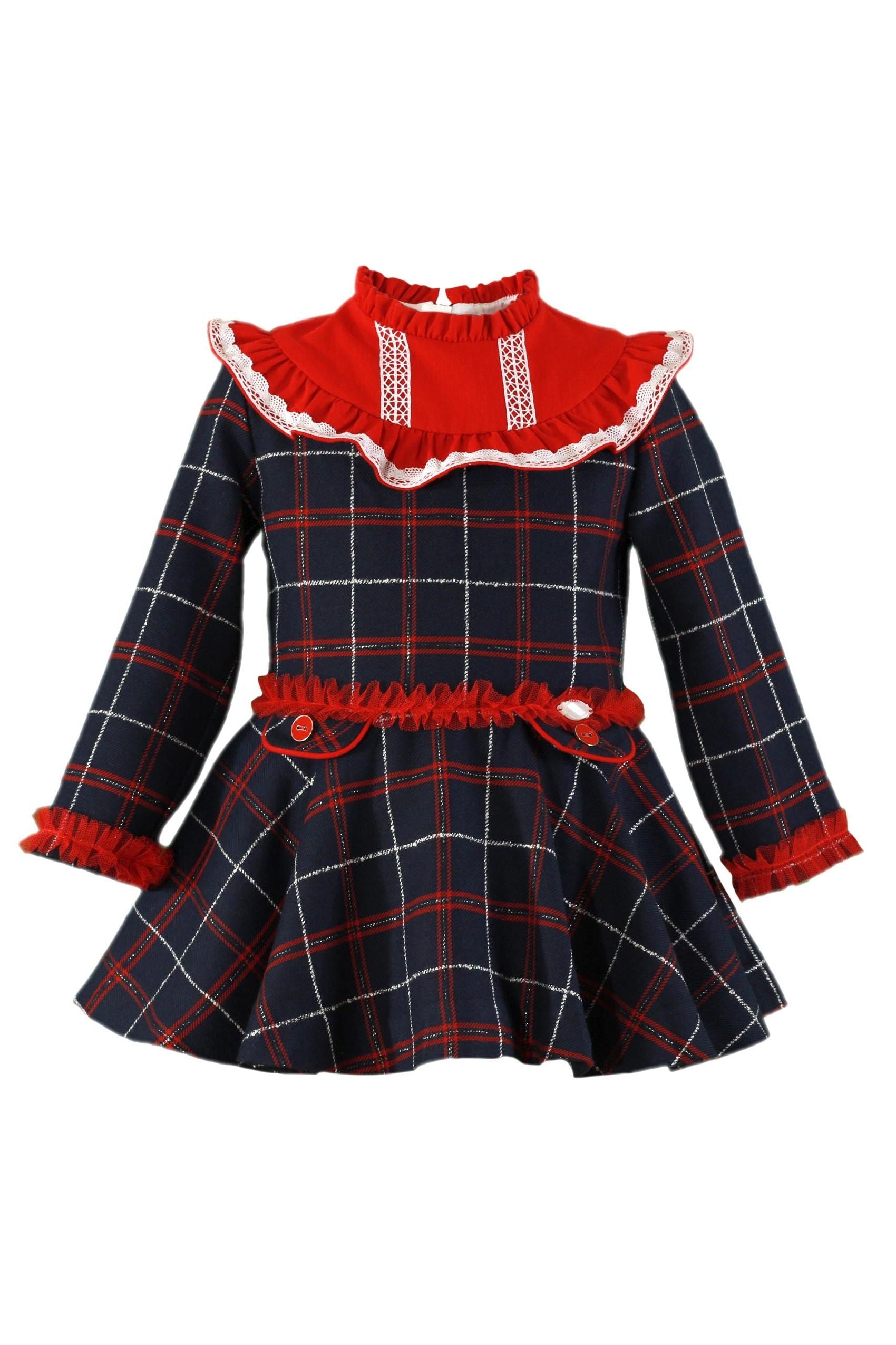 AW24 Miranda Girls Navy Check Dress 229V