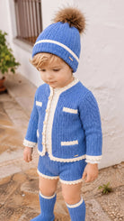 AW26 Rahigo Baby Boys Powder Blue Knitted Short 5P Set Rahigo Moda Infantil