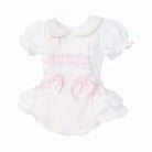 SS26 Baby Girls Pink Pique Shirt & Romper Dainty Delilah