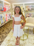 AW23 Phi Clothing Girls 2p Cream Skirt Set Phi Clothing