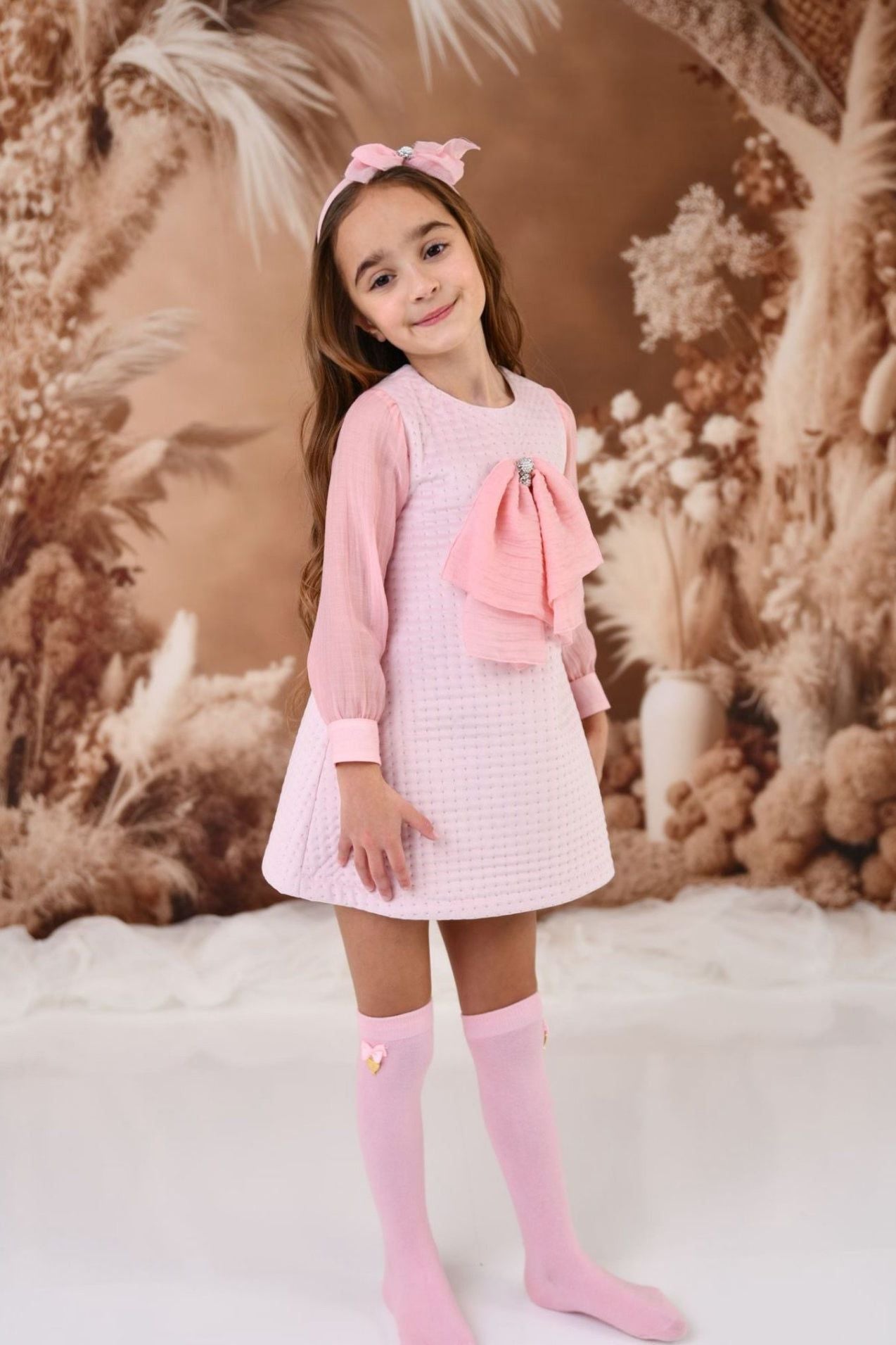 AW24 Rochy Girls Pink Velvet Dress