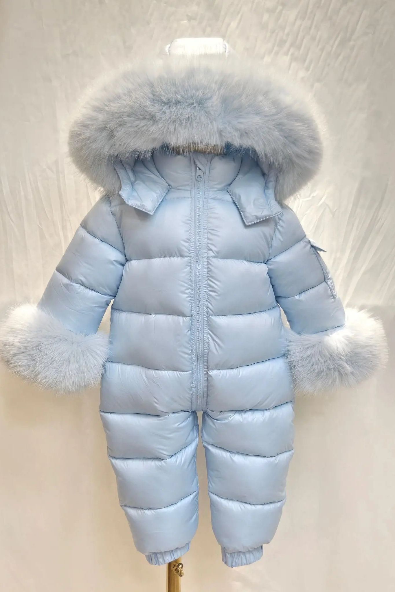 Baby Blue Detachable Fur Snowsuit Dainty Delilah