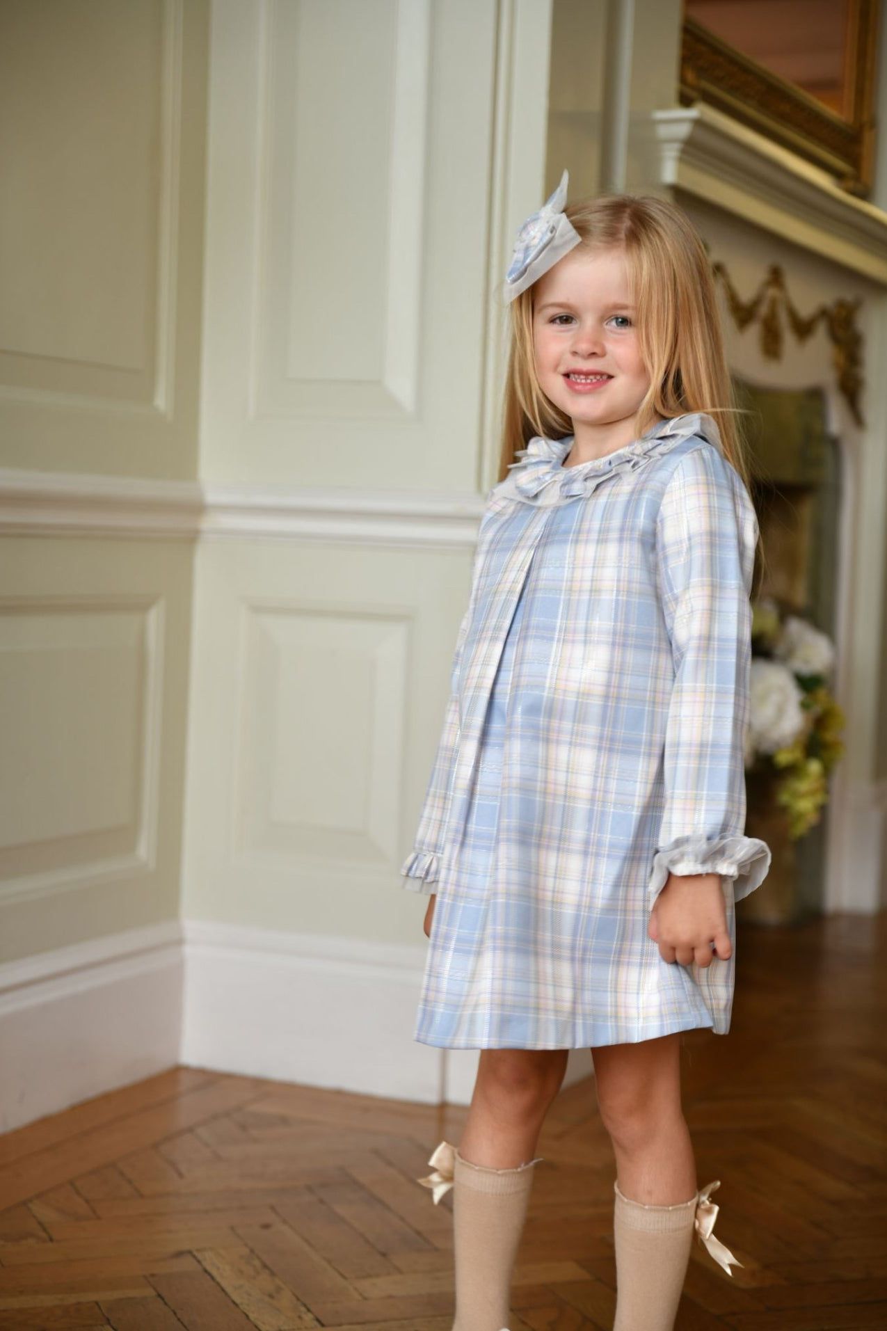 AW24 Babine Girls Blue & Silver Aline Dress