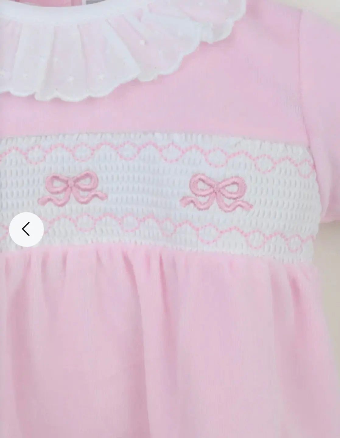 Pex Baby Spanish Pink Bow Smock Babygrow Pex Baby