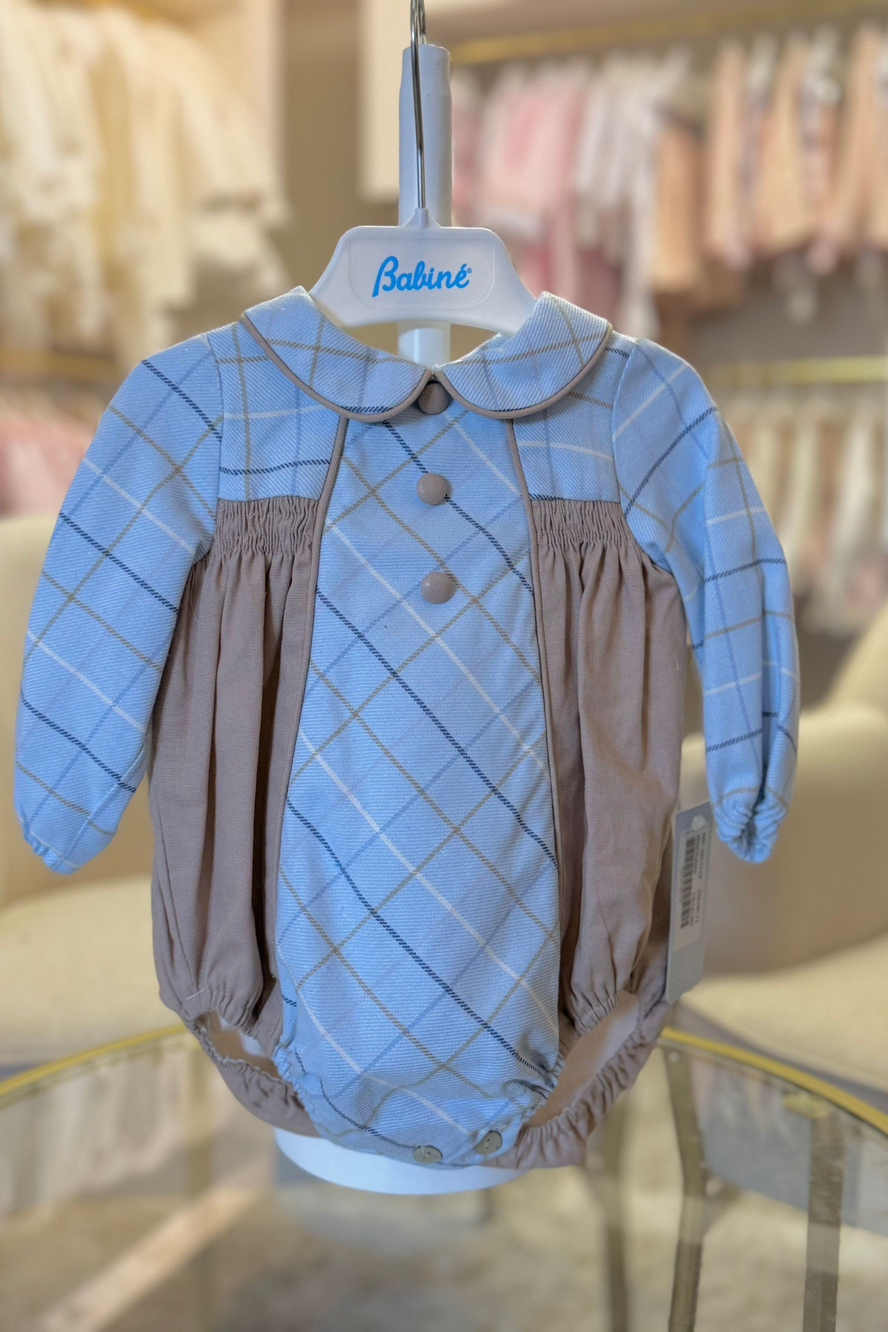 AW24 Babine Boys Blue Check Romper