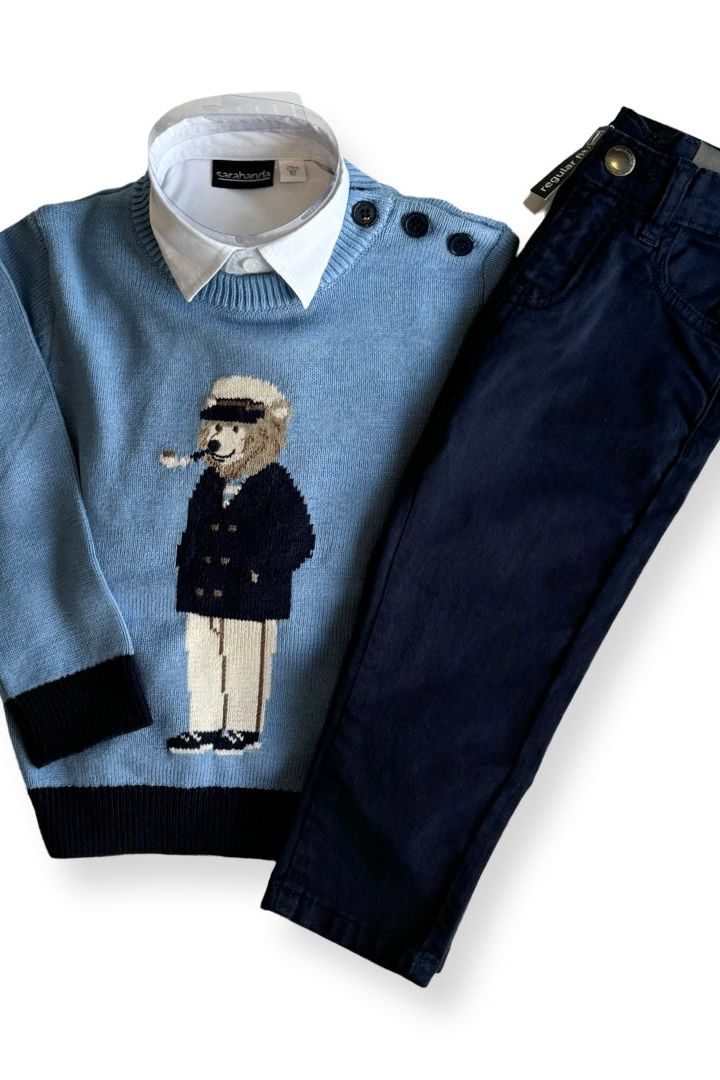 Sarabanda Boys Teddy Bear Chino Set