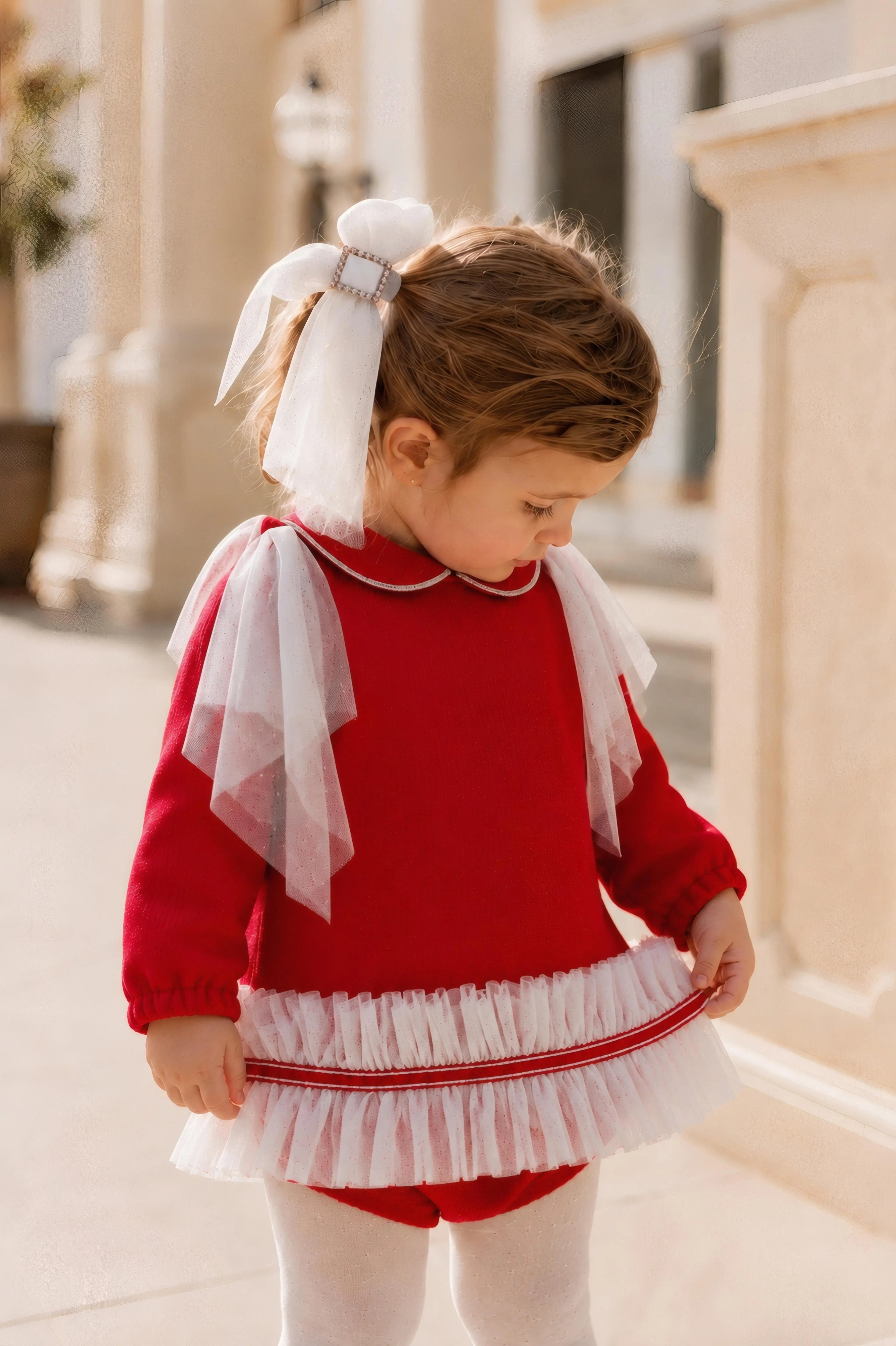 AW26 Naxos Baby Girls Red Christmas Dress & Knickers Naxos
