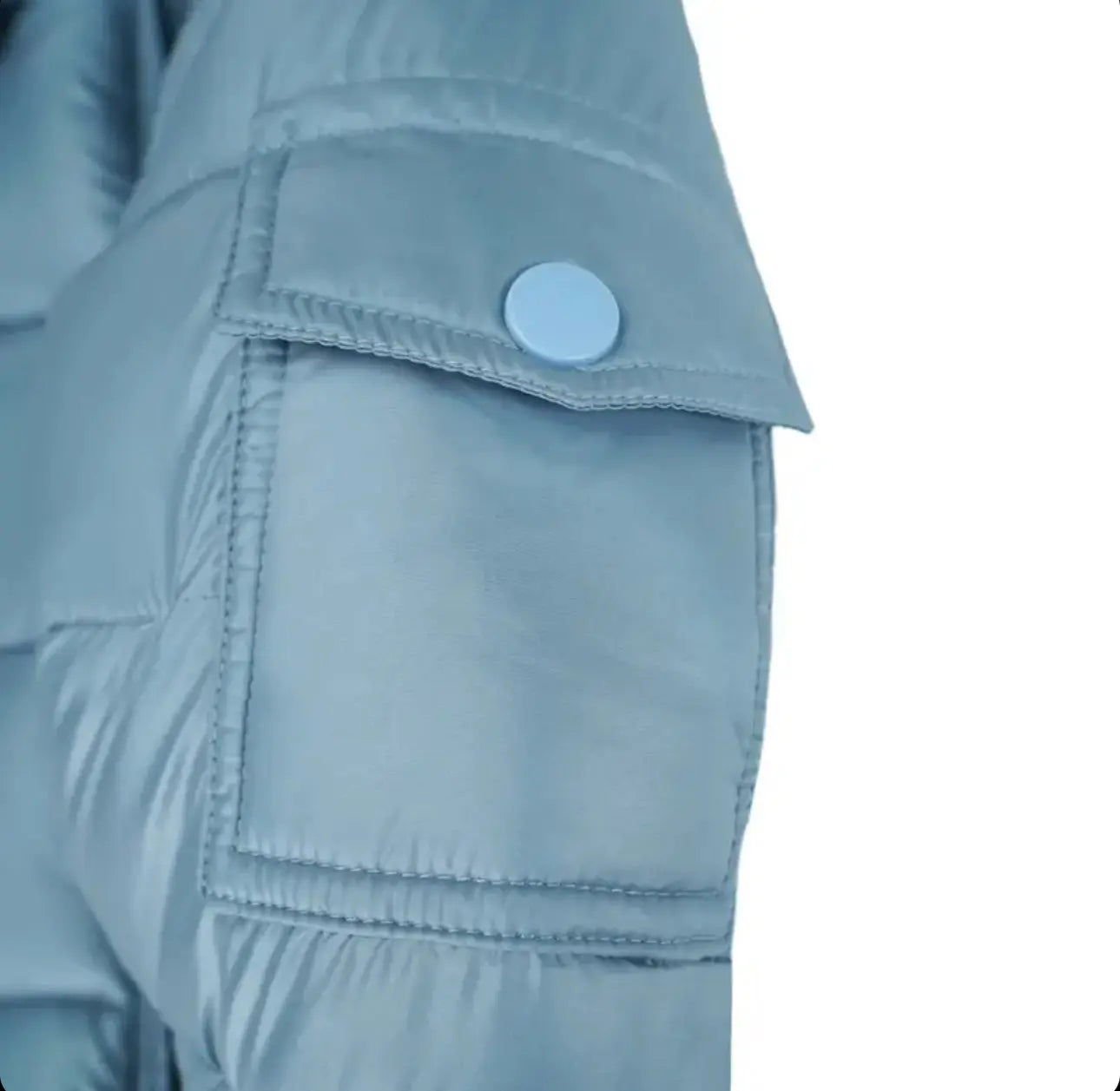 Petrol Blue Fur Hood Unisex Coat Dainty Delilah