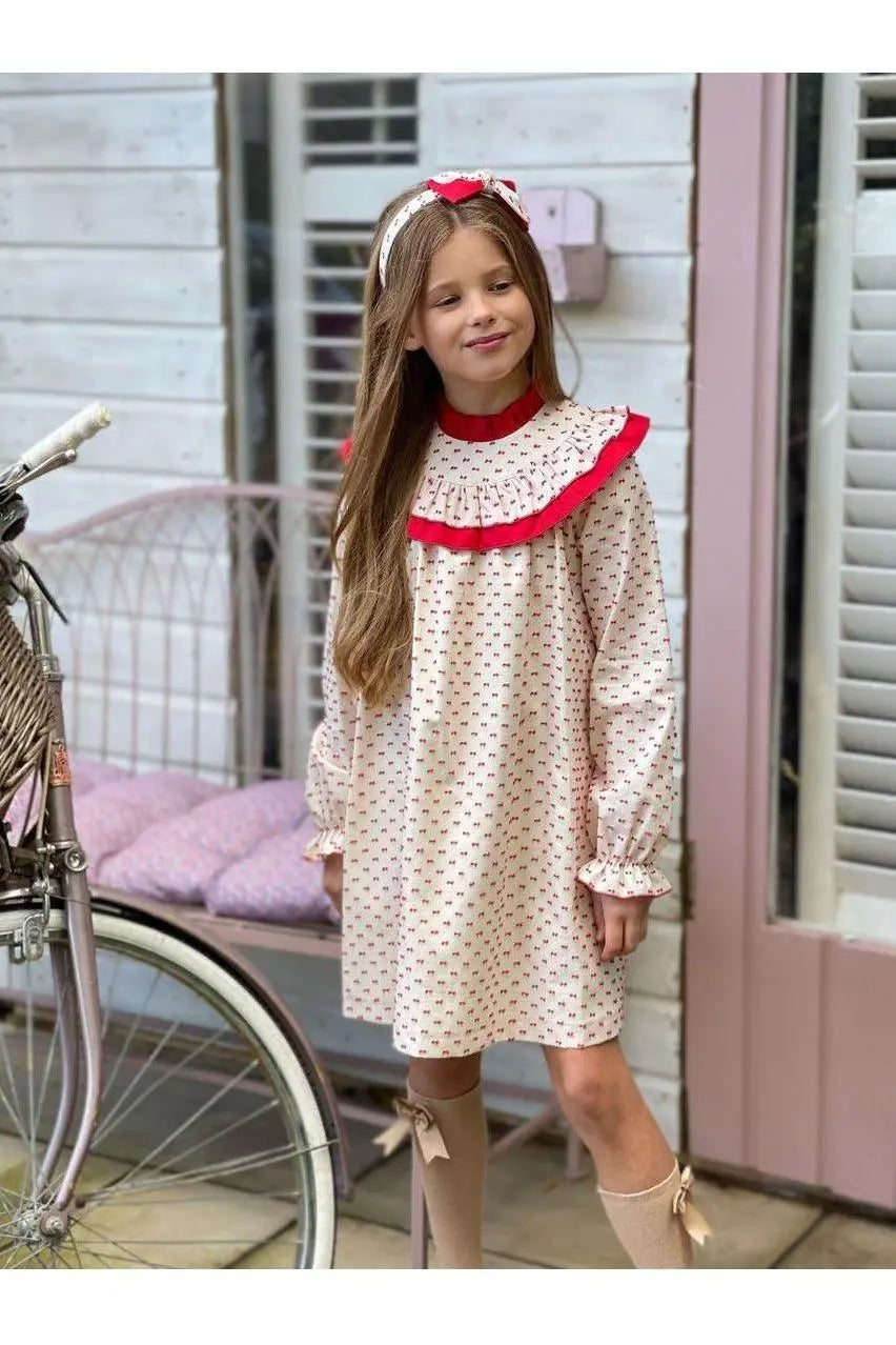 AW22 Babine Girls Red Plummeti A Line Dress 820 NR Dainty Delilah