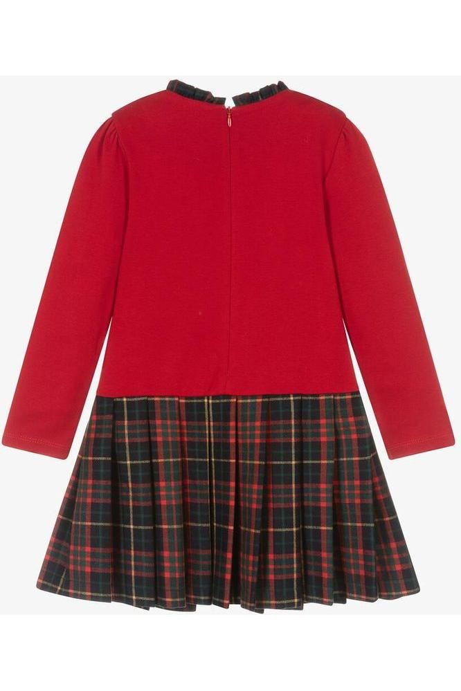 AW23 Patachou Red Knitted Check Dress Dainty Delilah 