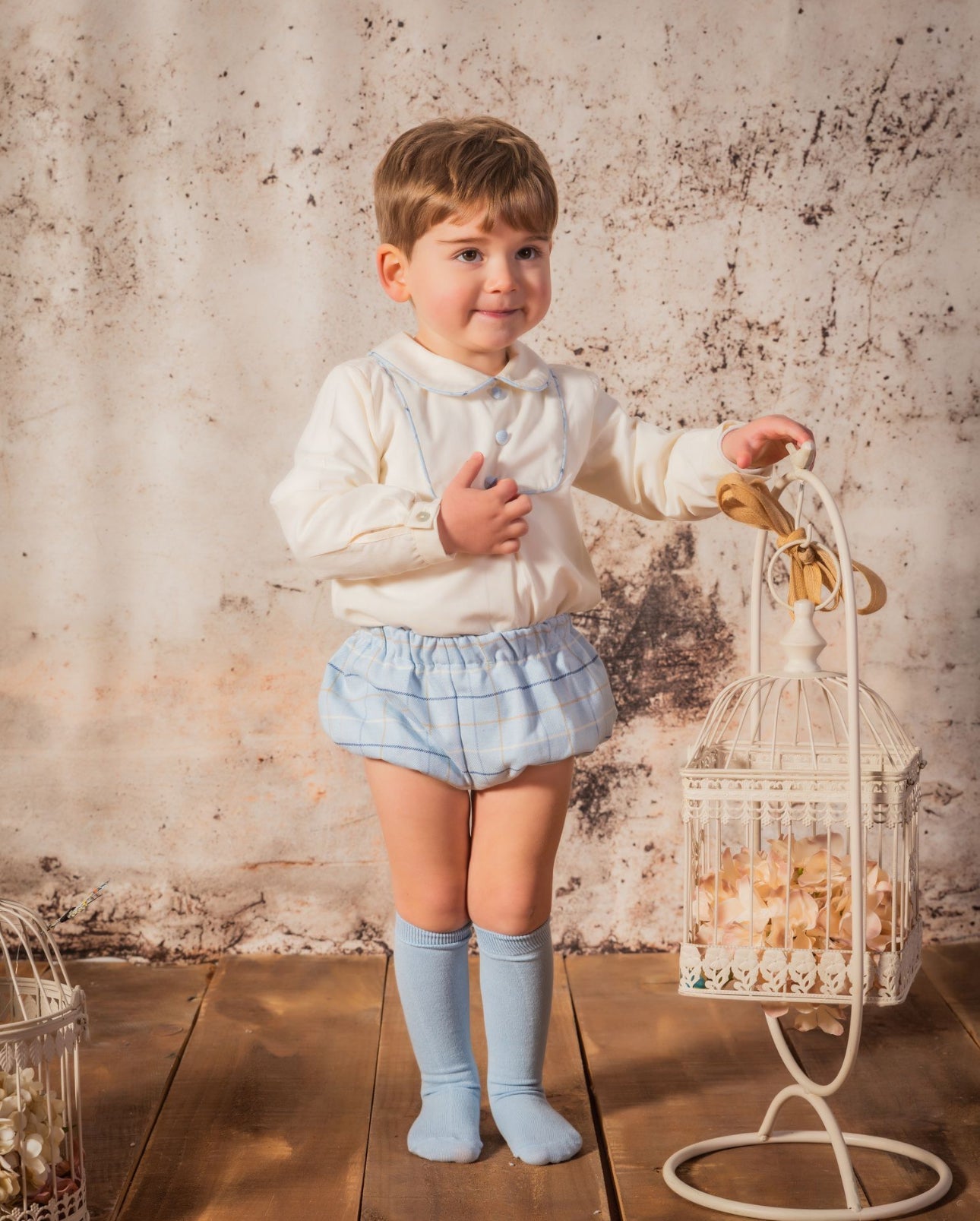 AW24 Babine Boys Blue Check Short Set Dainty Delilah