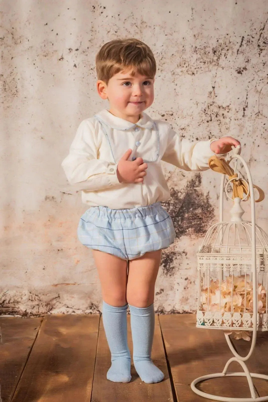 AW24 Babine Boys Blue Check Short Set Dainty Delilah