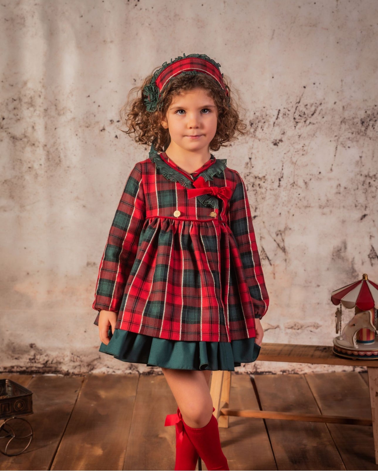 AW24 Babine Girls Christmas Tartan Dress Dainty Delilah