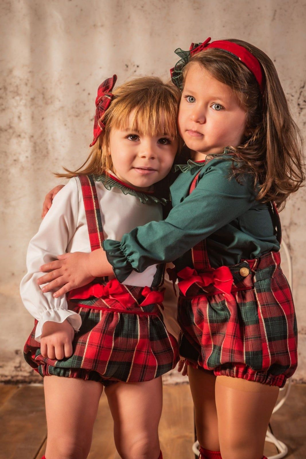 AW24 Babine Girls Christmas Tartan Romper Set Dainty Delilah