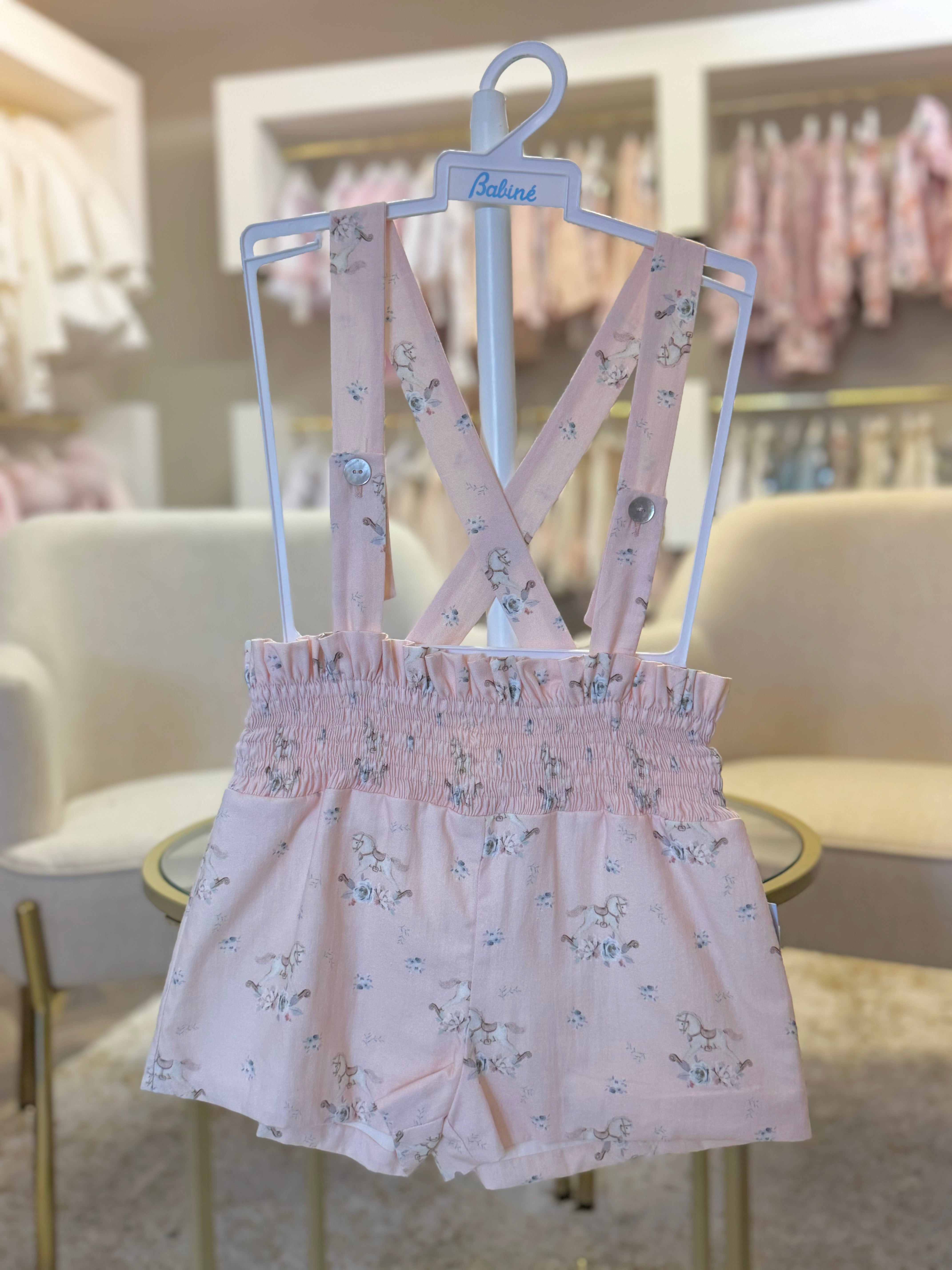AW24 Babine Girls Pink Carousel H Bar Short Set Dainty Delilah