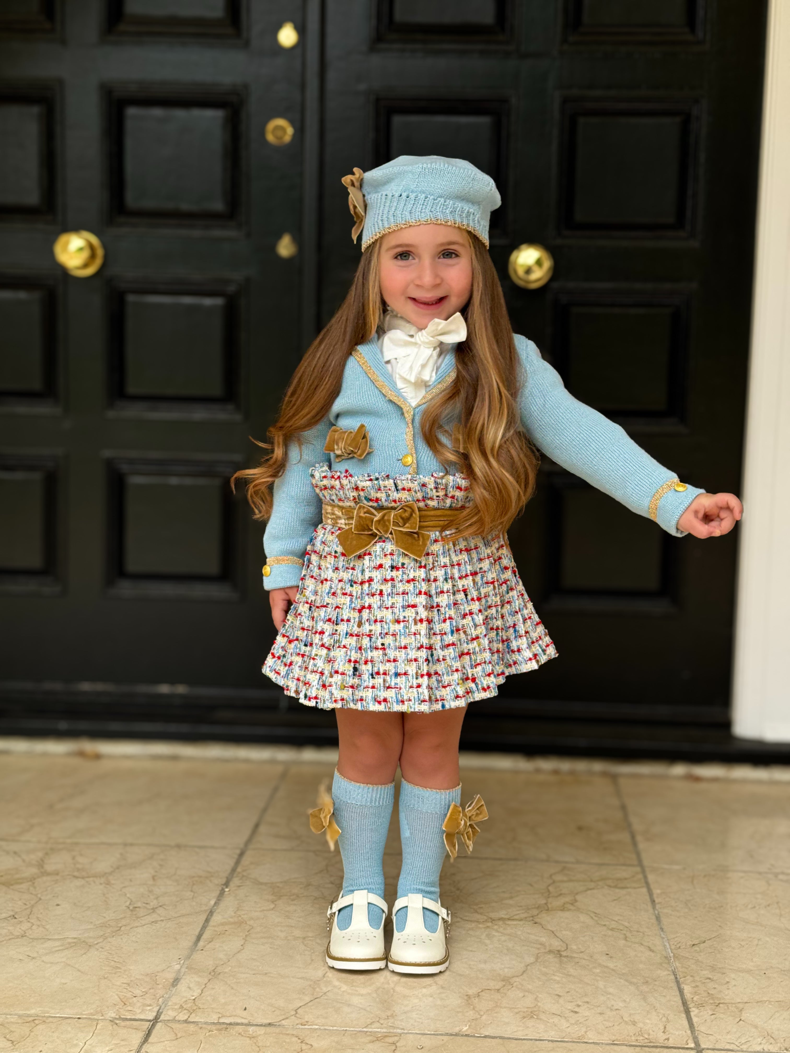AW24 Cesar Blanco Teal Glitter Balmain 5p Set Dainty Delilah