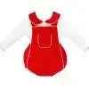 AW25 Baby Boys Red Christmas H Bar Romper