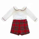 AW25 Baby Boys Red Christmas Tartan Short Set