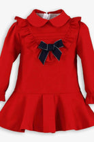 AW25 Miranda Baby Girls Red Frilly Dress