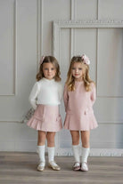 AW25 Miranda Girls Cream & Pink Skirt Set