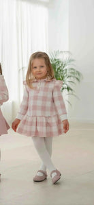 AW25 Miranda Girls Pink Check Dress - Stylish & Comfortable for Every Occasion