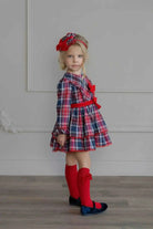 AW25 Miranda Girls Red Check Dress - Stylish & Comfortable Kids Fashion