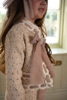 AW25 Naxos Girls Beige Glitter Tweed Blazer and Skirt Set - Stylish Kids Fashion