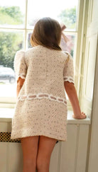AW25 Naxos Girls Beige Glitter Tweed Dress