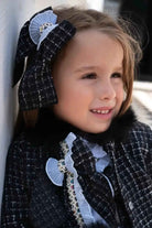 AW25 Naxos Girls Black Tweed Blazer and Skirt Set - Stylish Kids Fashion