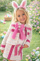 AW25 Naxos Girls Hot Pink Tweed Blazer & Skirt Set Naxos