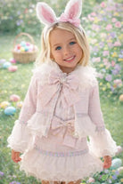 AW25 Naxos Girls Pink Tweed Blazer & Pinafore Set Naxos