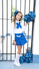 AW25 Naxos Girls Royal Blue Tweed Blazer & Skirt Set