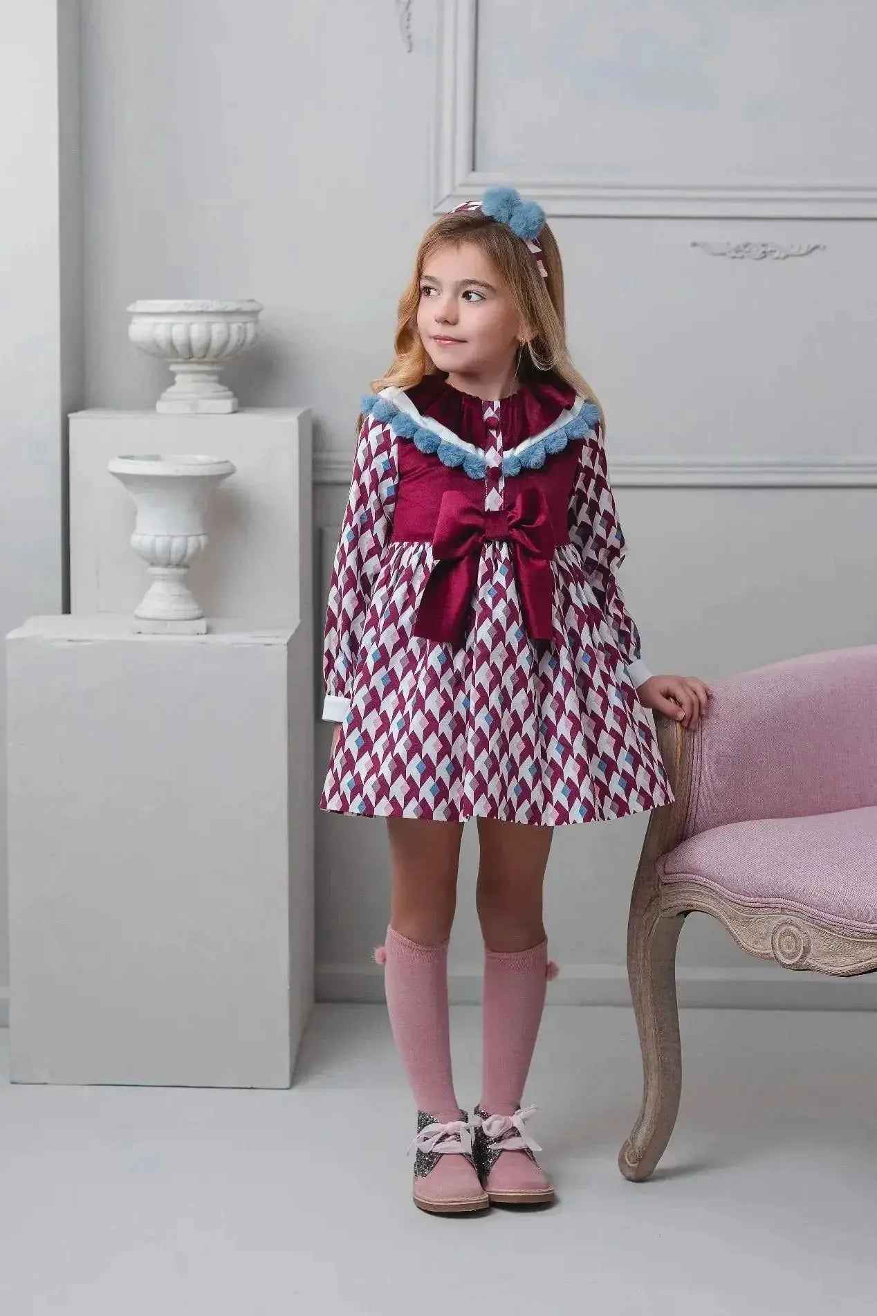 AW25 Rochy Burgundy Pompom Dress