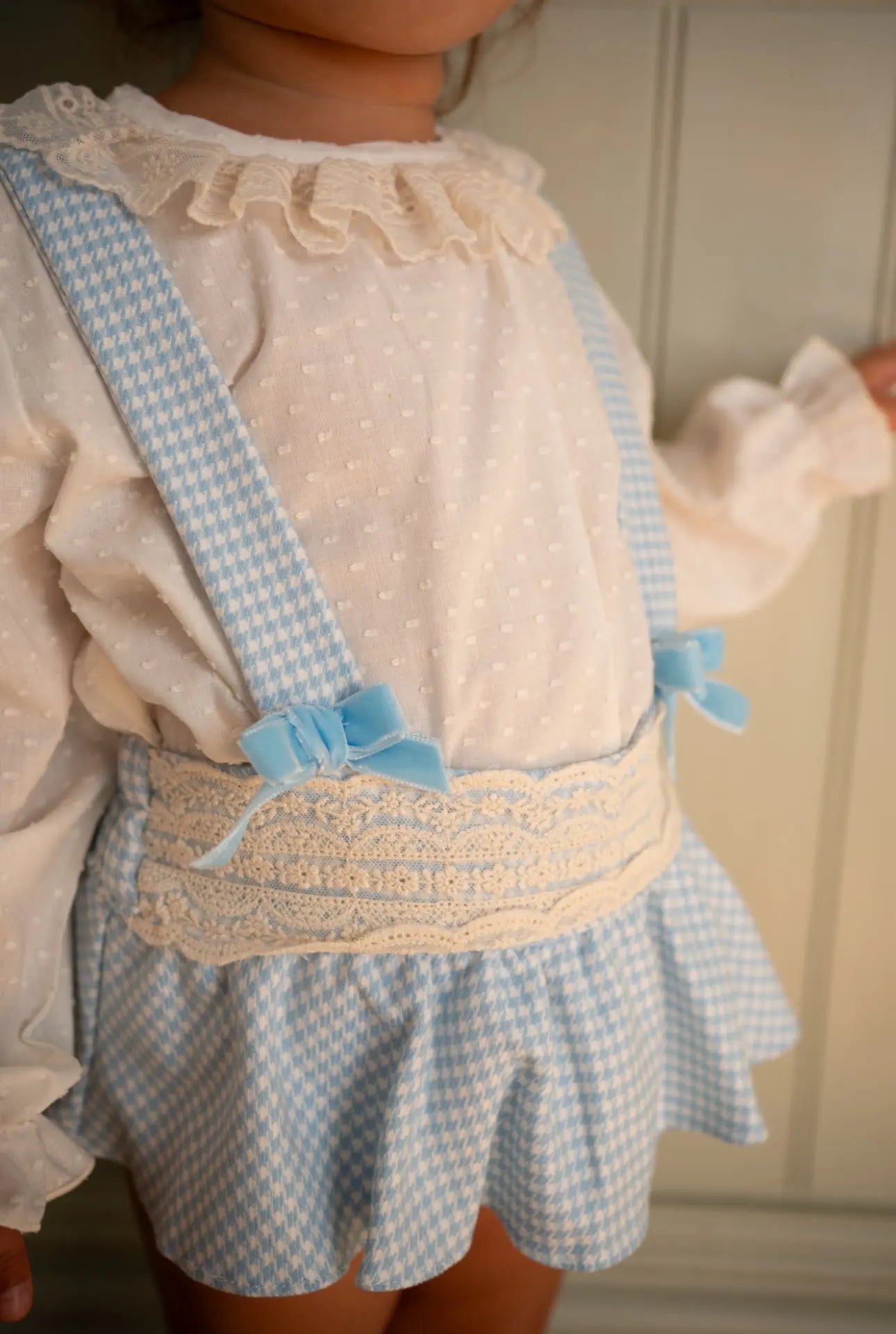AW25 Babine Girls Blue Gingham Jam Pant Set Babine