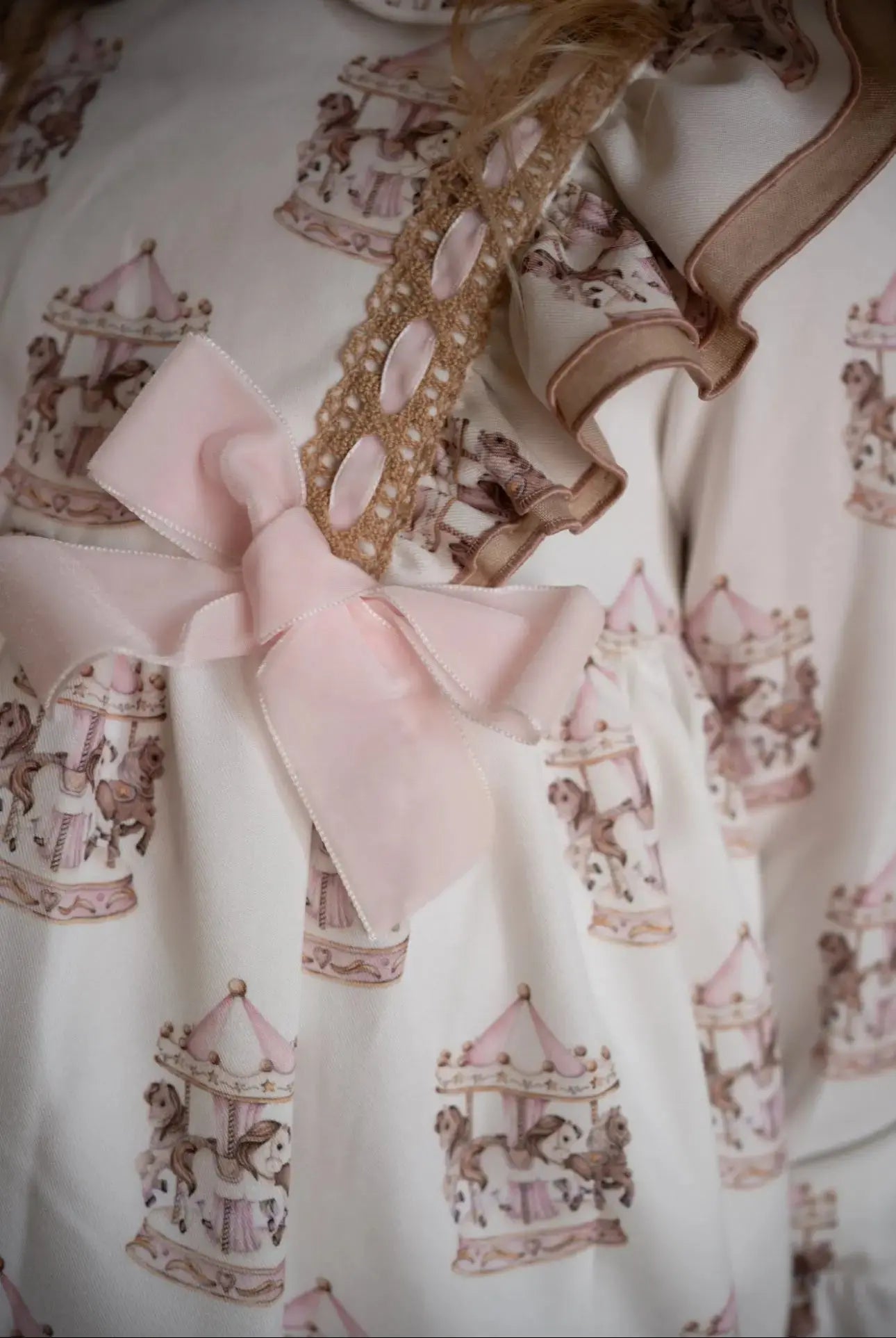 AW25 Babine Girls Pink Bow Carousel Dress Babine