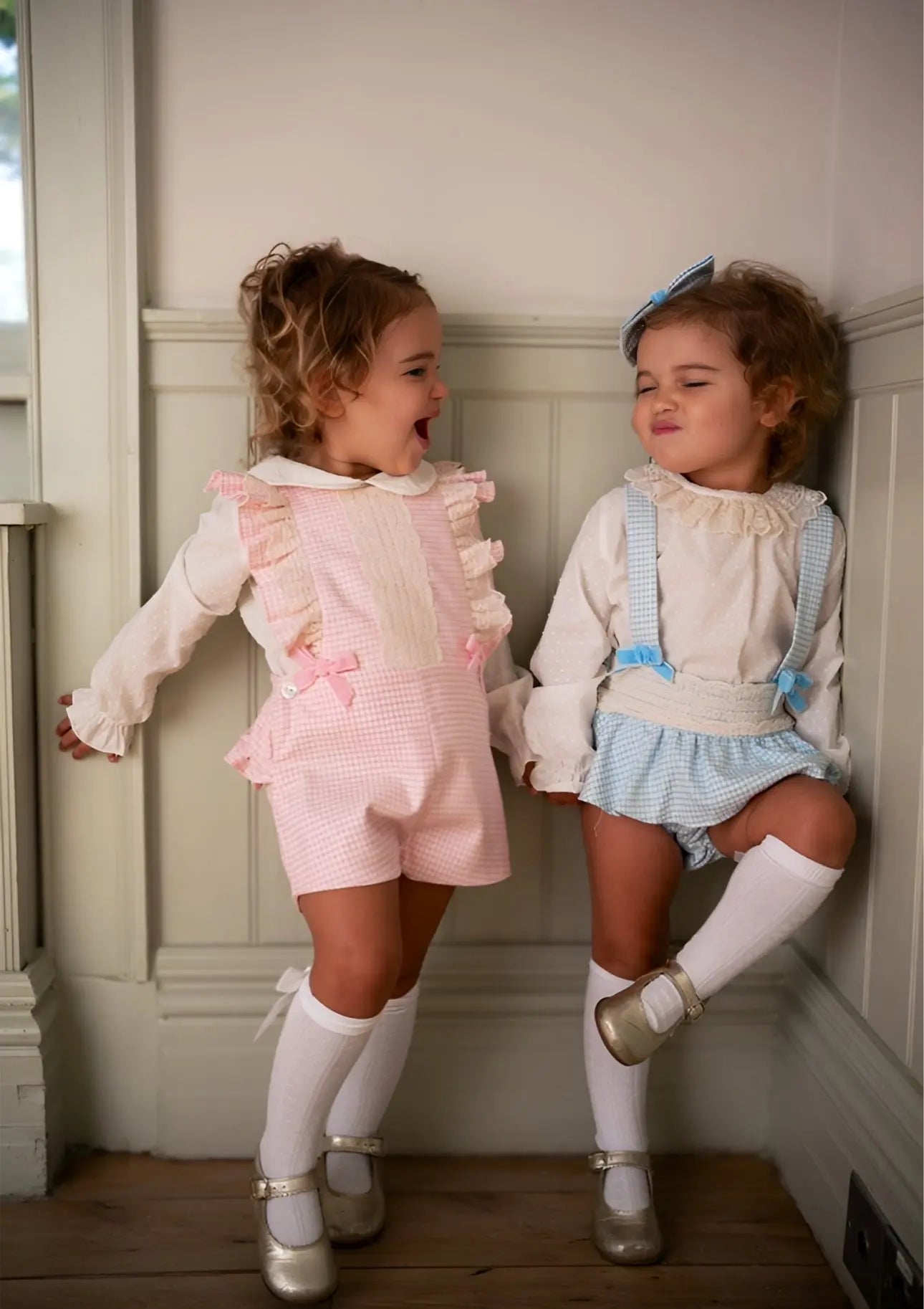 AW25 Babine Pink Gingham Pinafore Set Babine