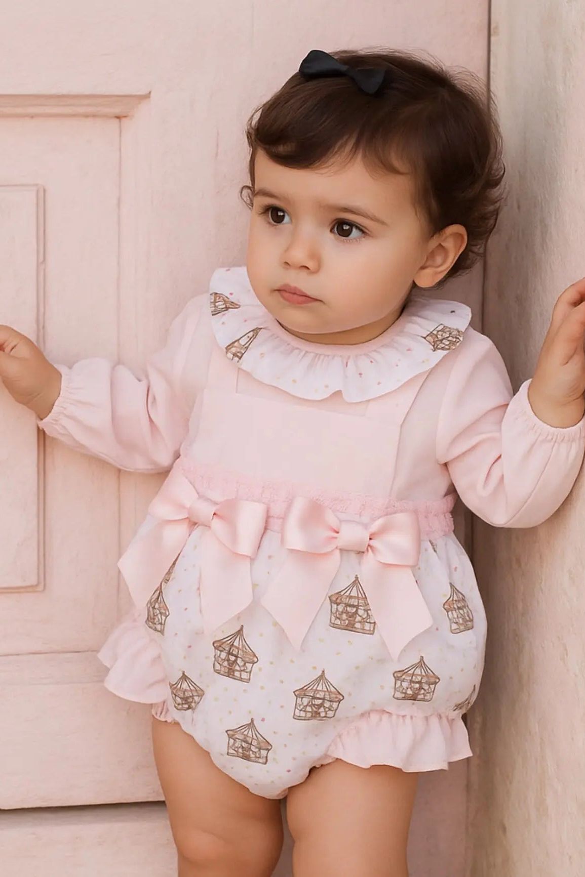 AW25 Baby Girls Pink Carousal Horse Romper Dainty Delilah