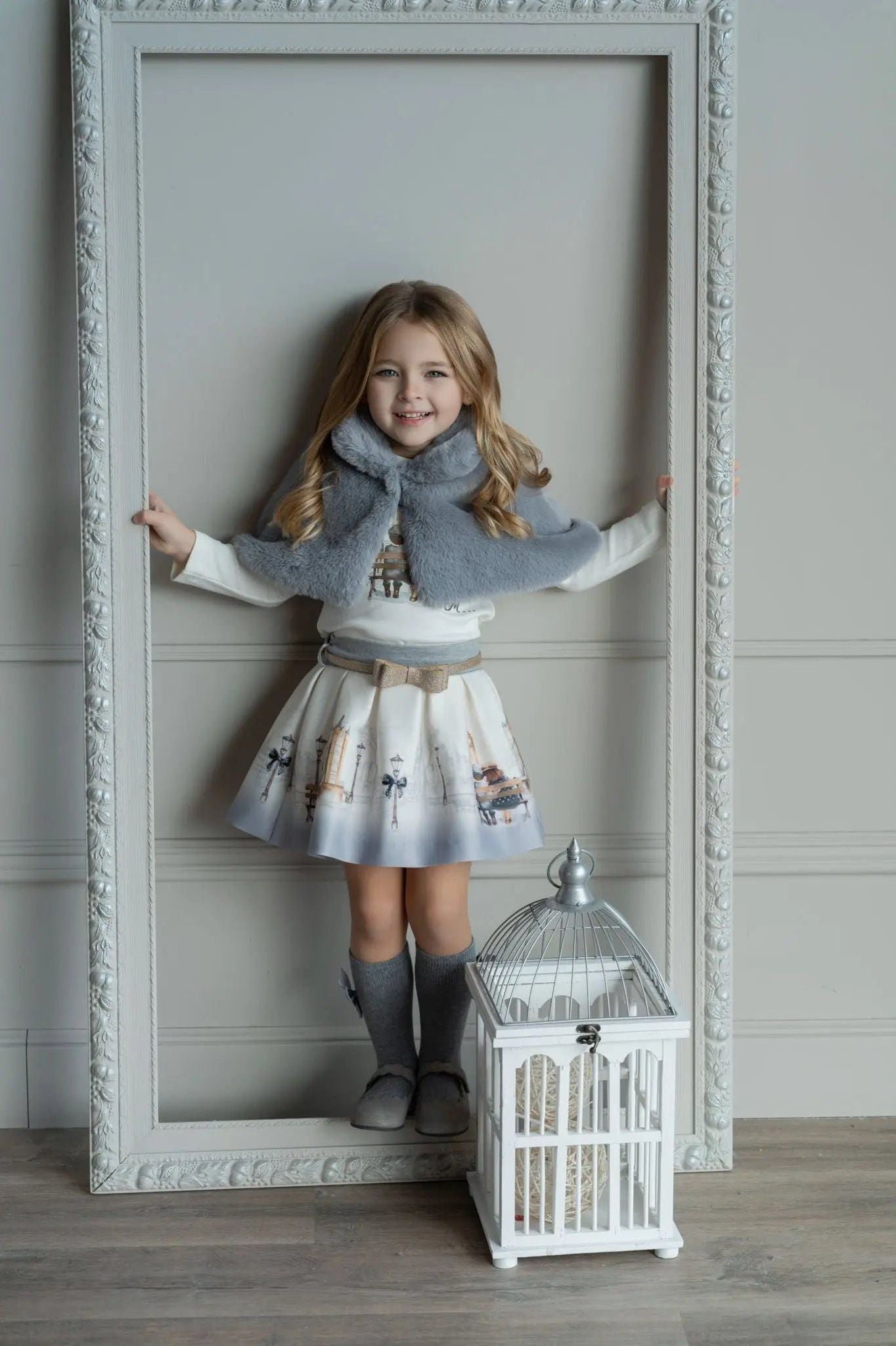 AW25 Miranda Girls London Skirt Set & Fur Cape Miranda