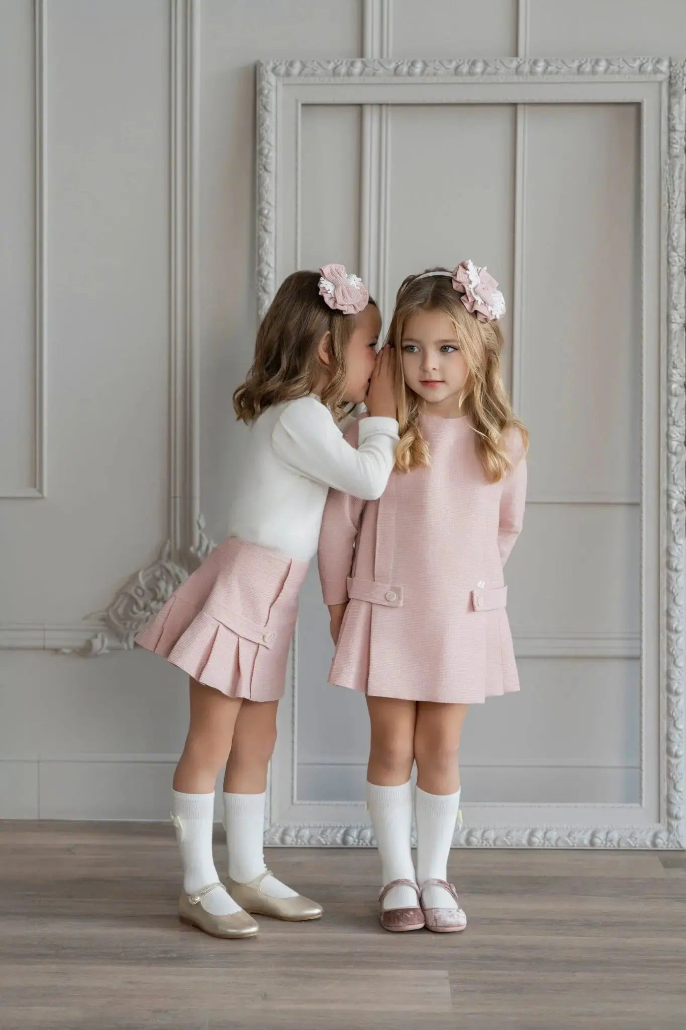 AW25 Miranda Girls Cream & Pink Skirt Set Miranda