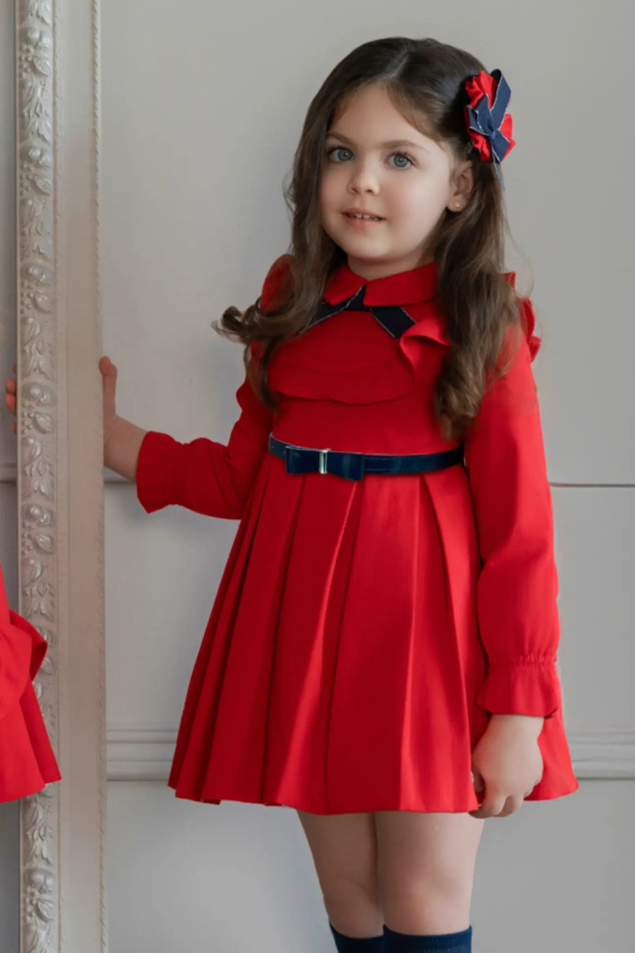 AW25 Miranda Girls Red Bow Belt Dress Miranda